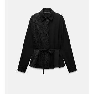 Zara Black Lace Blouse XS REF 9372/572